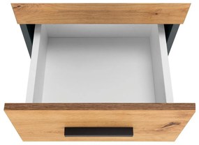 Dulap de baie în culoare naturală înalt/îngust cu aspect de lemn de stejar 130x35 cm Malika – Støraa