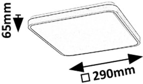 Plafoniera LED baie IP44 Alenzo 29x29cm negru/alb