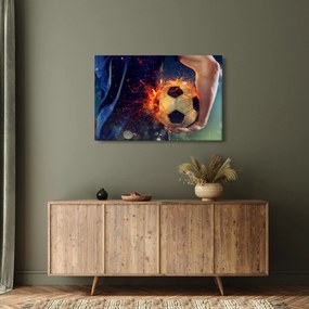 Tablou - Minge de fotbal în flăcări (90x60 cm)