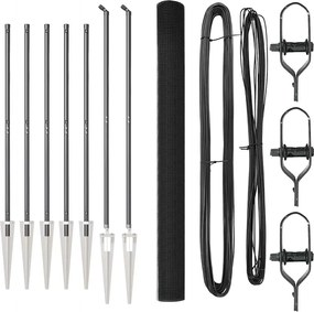 vidaXL Stâlp de gard. Gri 10 x 1,6 m (plasă de 12 x 12 mm) Oțel și PVC