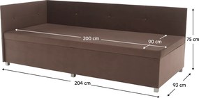 Canapea extensibilă cu spaţiu de depozitare, maro Taupe, AURIA UNI