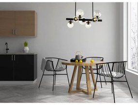 Lustră pe tijă HYPERION 7xE27/7W/230V neagră/transparentă Klausen 106003