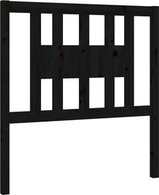 vidaXL Tăblie de pat, negru, 81x4x100 cm, lemn masiv de pin