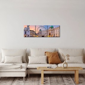 Tablou - Austria, Viena (cu ceas) (90x30 cm)
