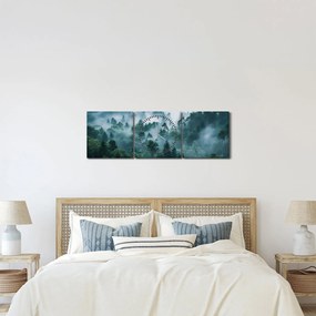 Tablou - Pădure în Ceață (cu ceas) (90x30 cm)