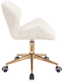 HR111K Scaun Crem Boucle cu Bază Aurie