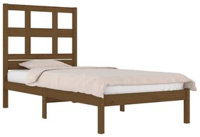 Cadru de pat Single 3FT, maro miere, 90x190 cm, lemn masiv pin maro miere, 90 x 190 cm