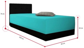 Supermobel Canapea KOLO, 200x80x40, dubai/negru