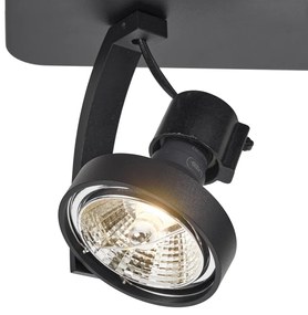 Spot de tavan de design negru GU10 70mm 2 lumini reglabil - Vo