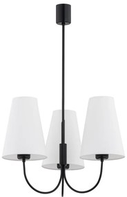 Lustra cu 3 brate design modern Safiano alb, negru
