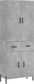 vidaXL Dulap înalt, gri beton, 69,5x34x180, lemn compozit