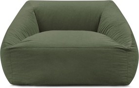 Fotoliu bean bag verde cu tapițerie din catifea reiată Lilibet – Bobochic Paris
