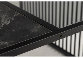 Măsuță de cafea neagră cu blat din sticlă 80x80 cm Strington – Actona