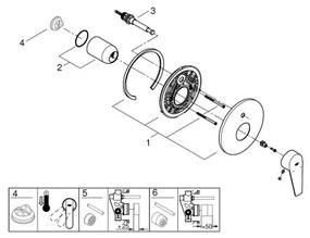GROHE 29190001 - Baterie de cadă BAUEDGE DN 15, crom lucios