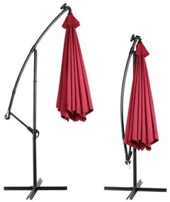 Deuba Umbrelă de soare LED Mali Ø330 cm - roșu