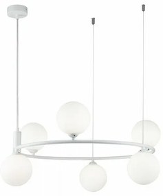 Lustra design modern cu 6 surse de lumina Ring alba MYMOD013PL-06W