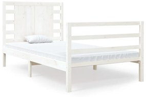 3104249 vidaXL Cadru de pat single, alb, 90x190 cm, lemn masiv de pin