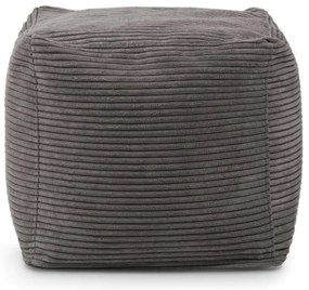 Fotoliu bean bag crem cu tapițerie din catifea reiată Up! MooG – SLOWDOWN