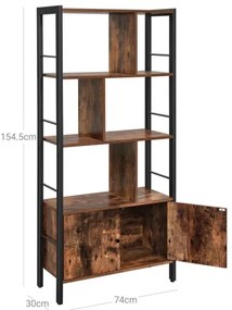 Bibliotecă NAVARO, maro/negru