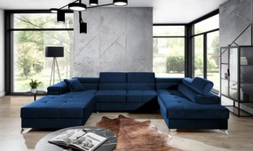 Canapea modulara, extensibila, cu spatiu pentru depozitare, 345x202x90 cm, Eduardo R01, Eltap (Culoare: Albastru inchis / Kronos 09)