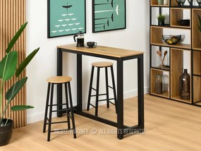 Set masă scaune pentru sufragerie Remma (stejar + negru) (pentru 2 persoane). Promo -11%. 1111874