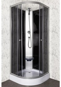 Cabină de duș Evora Black 90 cu cădiță de duș, 90x90x205 cm