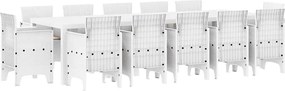 vidaXL Set de masă pentru grădină cu pernă 13 pcs Alb și gri deschis