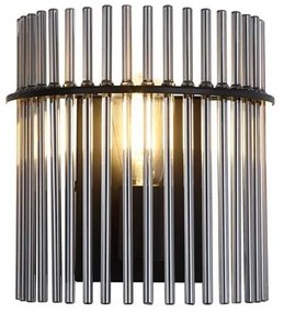 Aplica de perete metal negru, tije din sticla Swizzle