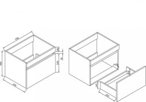 Blondie 60 mobilier de baie inferior cu chiuvetă