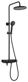 Set de duș cu baterie și baterie mini suplimentară Aqualine FARRAO negru mat