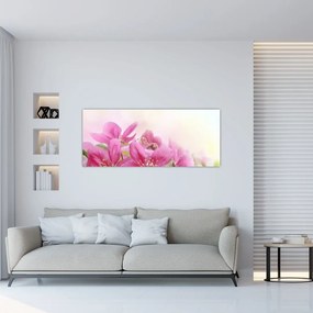 Tablou - Flori roz (120x50 cm)