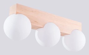 Plafonieră albă/în culoare naturală cu abajur din sticlă ø 12 cm Solum – Sollux