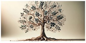 Tablou arborele vieții cu frunze și spirale