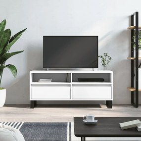 831244 vidaXL Comodă TV, alb, 100x34,5x44,5 cm, lemn prelucrat