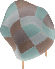 Fotoliu de design, patchwork/mentol/maro/fag, KADIR NEW TIP 5