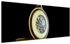 Tablou cu ceas de buzunar de aur (120x50 cm)