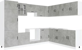vidaXL Set dulapuri de bucătărie 14 piese „Kalmar” gri beton Lemn