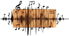 Decorațiune de perete 90x47 cm lemn/metal note