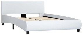 285459 vidaXL Cadru de pat, alb, 140 x 200 cm, piele ecologică