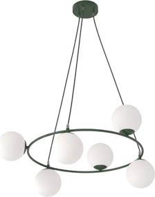Lustră pe cablu AZURA 6xE14/10W/230V verde/albă
