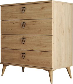 Comoda VERSA-CE, 3612, stejar, PAL melaminat, 80x45x91 cm