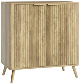 HOMCOM Bufet sufragerie mobilier de depozitare cu dulap cu 2 uși și raft reglabil, 77 x 40 x 81 cm, aspect lemn | Aosom Romania