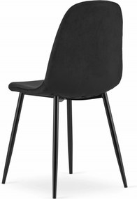 Reducere Scaun de catifea neagra COMO cu picioare negre II. calitate