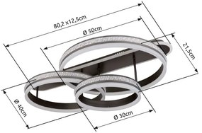 Plafoniera LED cu telecomanda design modern Grouni 80x50cm