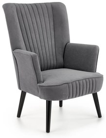 Fotoliu tapitat Delgado Velvet gri – H100 cm