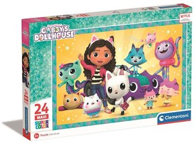 Gabby&#039;s Dollhouse Sparkling Puzzle maxi Clementoni de 24 de piese