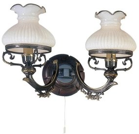 Aplica de perete clasica design italian din alama cu lemn 2810