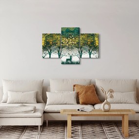 Tablou - Căprioare în pădurea verde (90x60 cm)