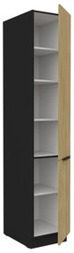 Dulap bucătărie pentru alimente Carminia 40 DK-210 2F (stejar cremona + negru). 1128020