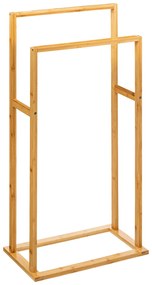 Suport dublu pentru prosoape de baie, bambus, 42 x 24,2 x 81,5 cm